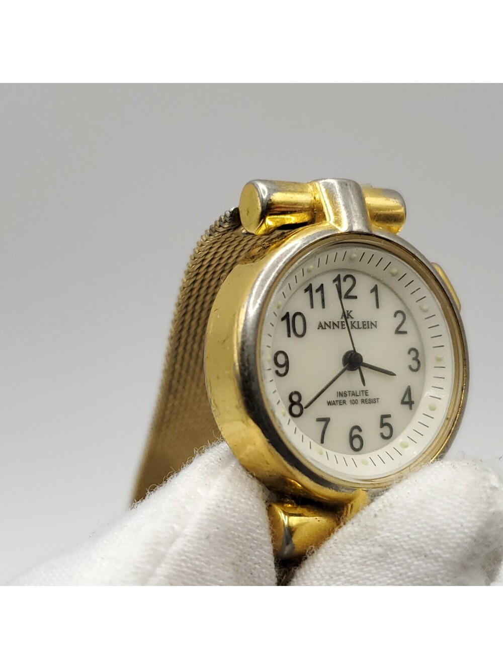 Anne Klein Instalite Gold Tone Womens Watch 25mm New Battery Please Read - Picture 8 of 14